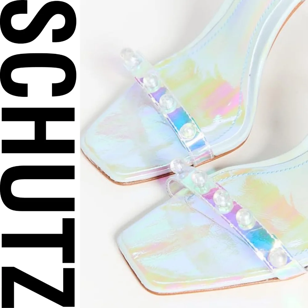 SCHUTZ Women's Pietra Sandal Sandals, Multicolor Size 8 US Stiletto